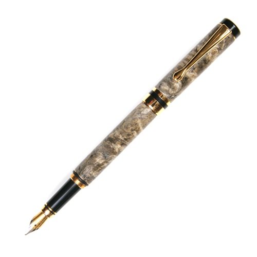 Premium Lanier Classic Fountain Pen with 24K Gold Accents & California Buckeye Burl Wood - Luxury Writing Instrument for Professionals, Gifts & Collectors - Perfect for Office, Signatures & Calligraphy