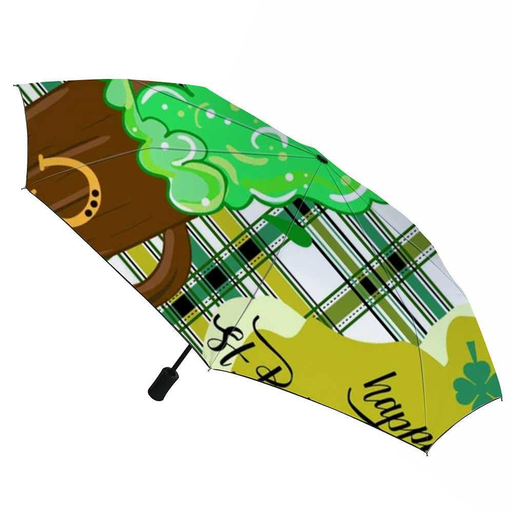 Windproof Travel Umbrella - Compact Automatic Open/Close Folding Umbrella with Elephant Art Design for Men & Women - Perfect for Rainy Days, Golf, Travel & Outdoor Activities