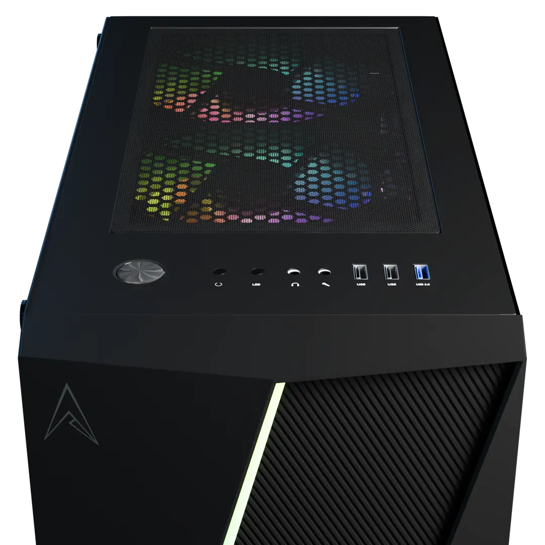 Allied Stinger RTX 4060 Gaming Desktop PC with AMD Ryzen 5 5500 Processor - High Performance 1080p/1440p Gaming, Streaming & Content Creation (Black) | Perfect for Esports, VR & Home Office Setup