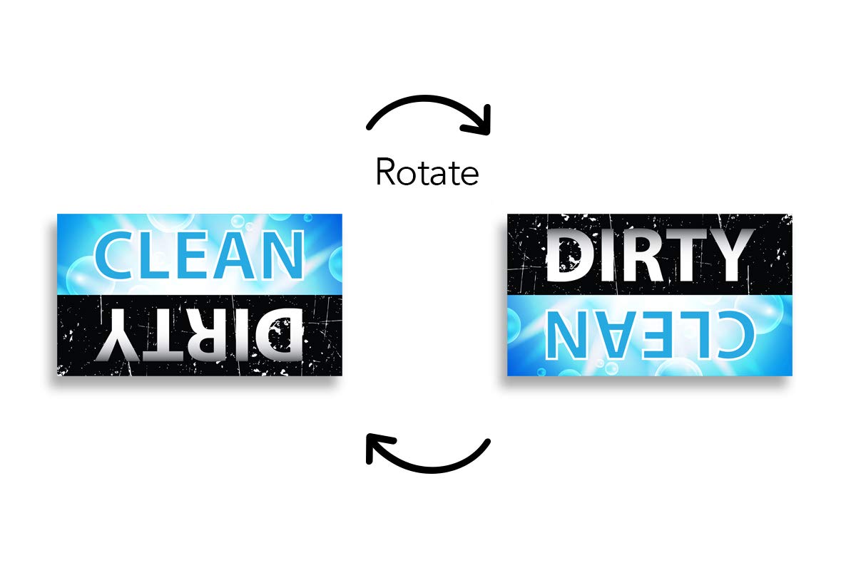 Dishwasher Magnet Clean Dirty Sign - 2 Pack 3.5 Inch Flexible Refrigerator Magnets (Blue & Black) - Funny Housewarming Gift for Kitchen, Office, Dorm - Works on All Dishwashers & Metal Surfaces - Perfect for Home Organization & Messaging