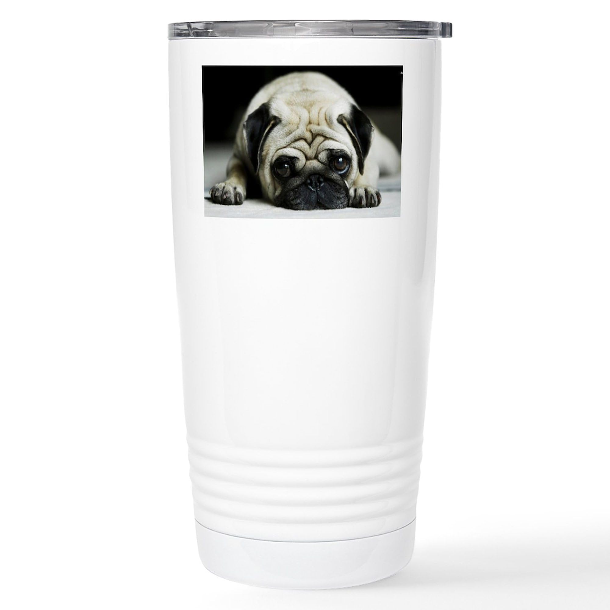 Pug Stainless Steel Travel Mug 20 oz - Insulated Coffee Tumbler for Hot & Cold Drinks - Perfect for Office, Commuting & Outdoor Adventures