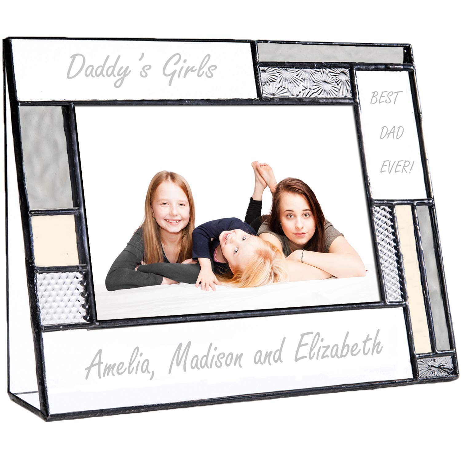 Personalized Dad Picture Frame 4x6 - Engraved Glass Gift for Father, Grandfather - Perfect for Father's Day & Birthdays