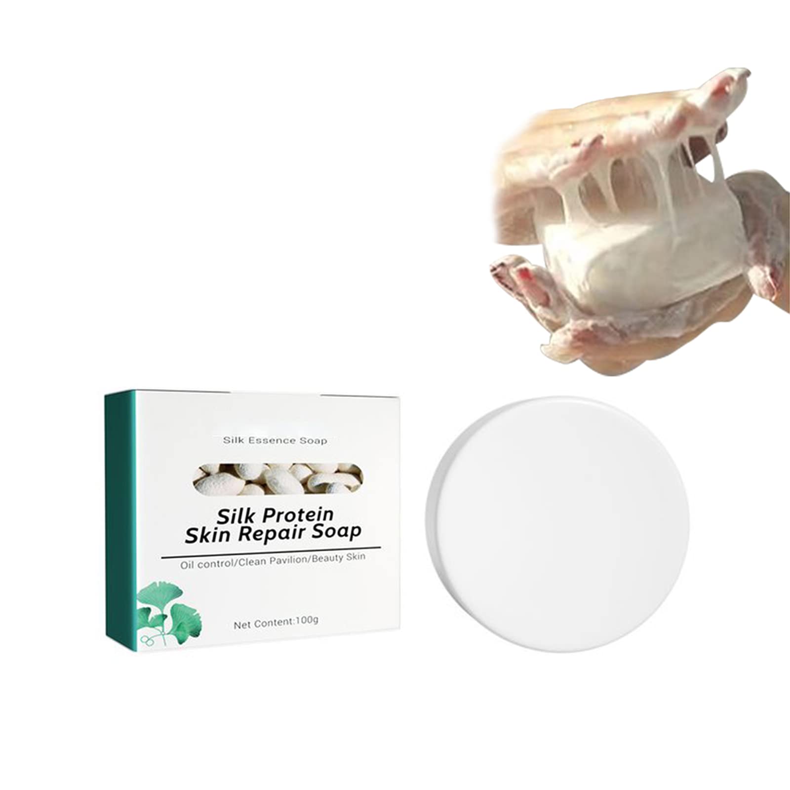 Silk Protein Skin Repair & Whitening Soap with Goat Milk - Gentle Cleansing for Sensitive Skin, Brightening & Moisturizing - Perfect for Daily Face & Body Care, Acne Treatment & Anti-Aging Skincare Routine