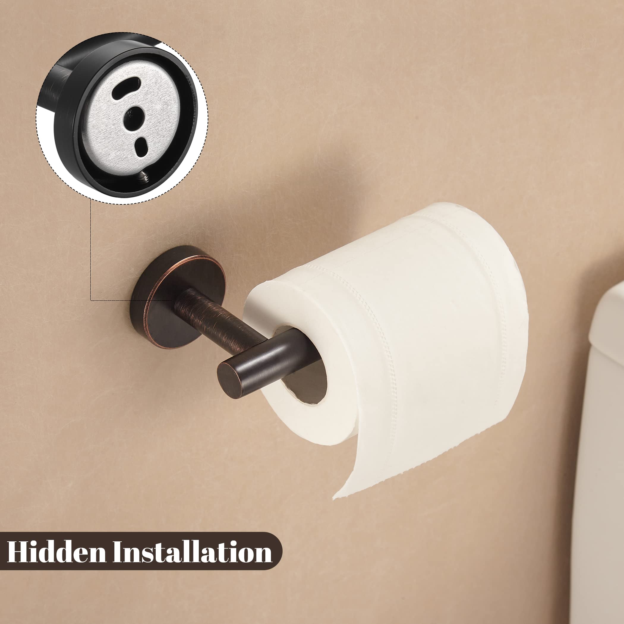 Bronze Toilet Paper Holder Set - Rustproof Stainless Steel Bathroom Accessories for Farmhouse Style