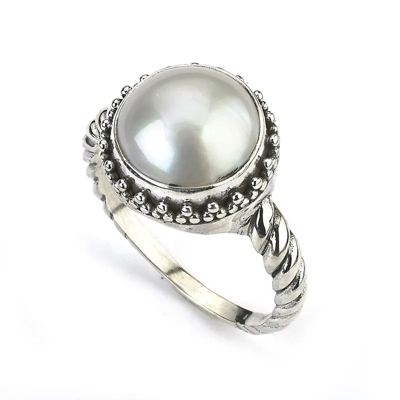 Batur Ring - Elegant White Mabel Pearl Jewelry for Women | Perfect for Weddings, Anniversaries & Special Occasions