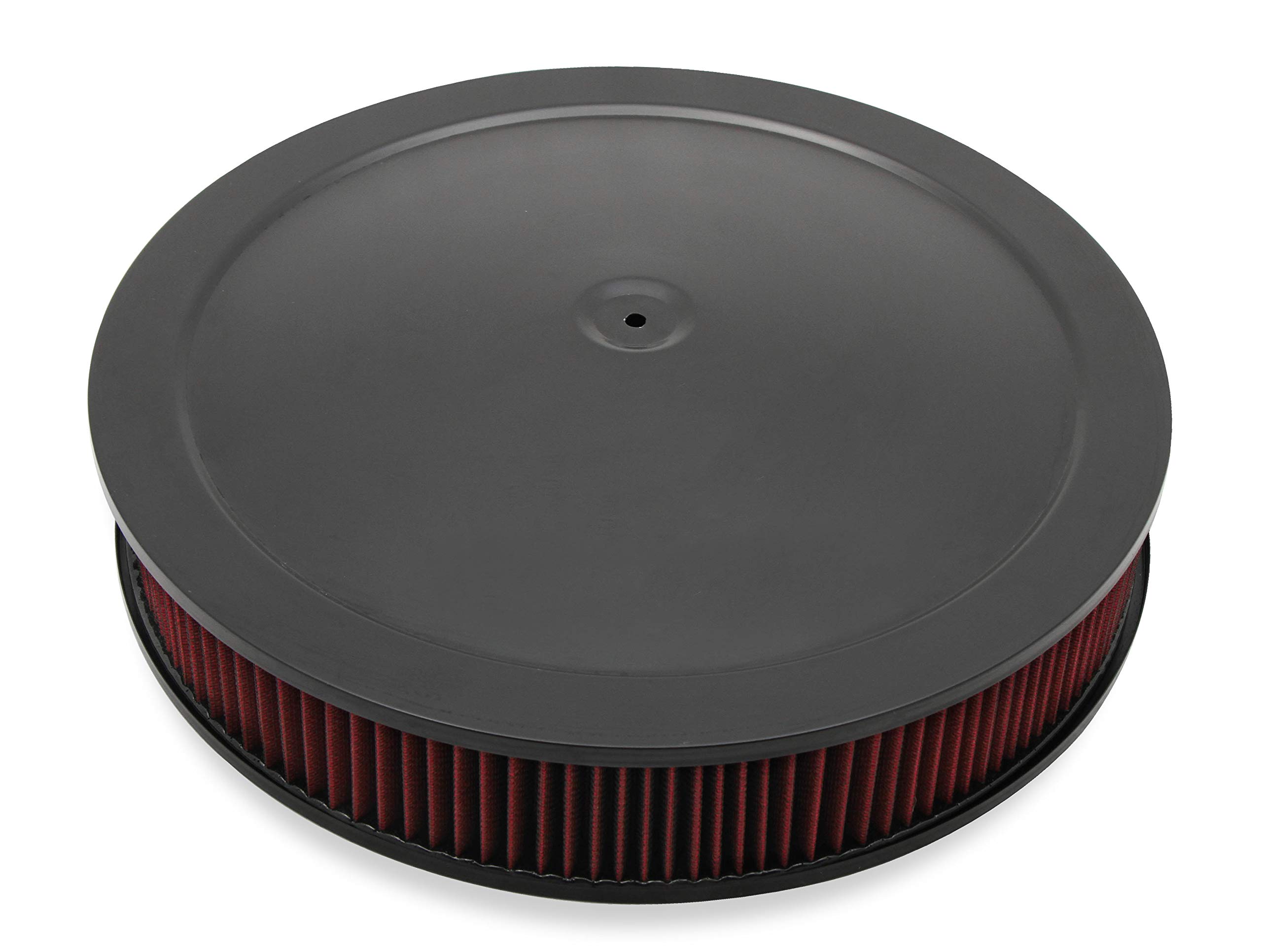 Holley 120-4630 4500 CFM Drop Base Air Cleaner with 3 Inch Red Washable Gauze Filter - High Performance Air Intake System for Muscle Cars, Hot Rods & Street Machines