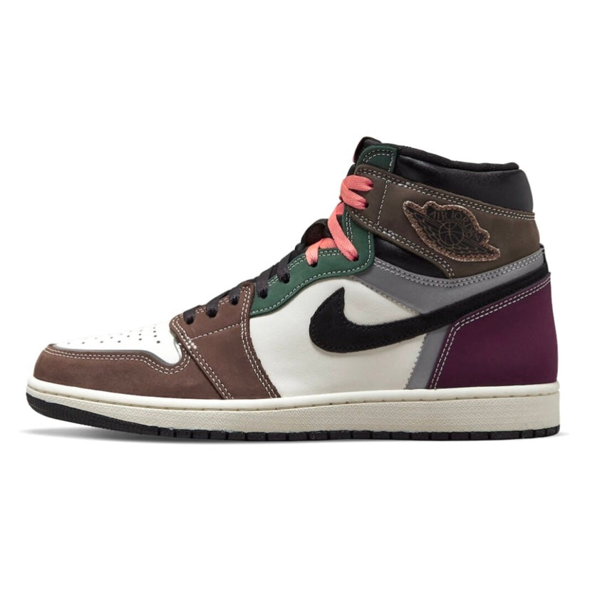 Air Jordan 1 High Retro OG Sneakers - Black/Archaeo Pink/Brown Basketball Shoes for Men | Classic Streetwear & Court Performance