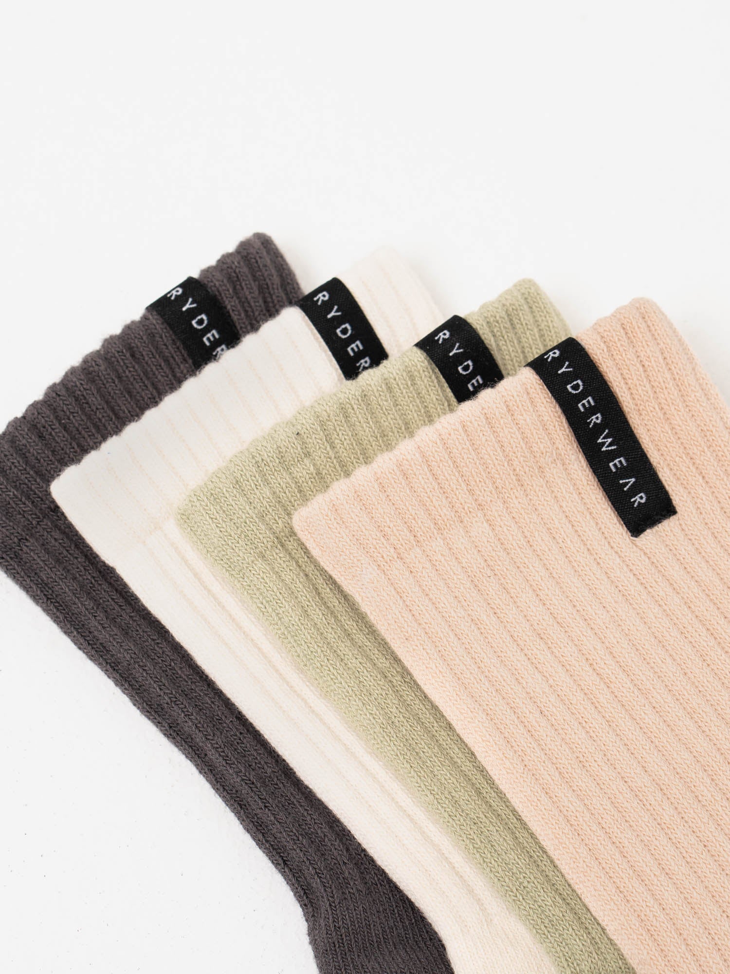Premium Crew Socks - Soft Cotton Latte Stonewash Style - Comfortable for Daily Wear, Running & Outdoor Activities