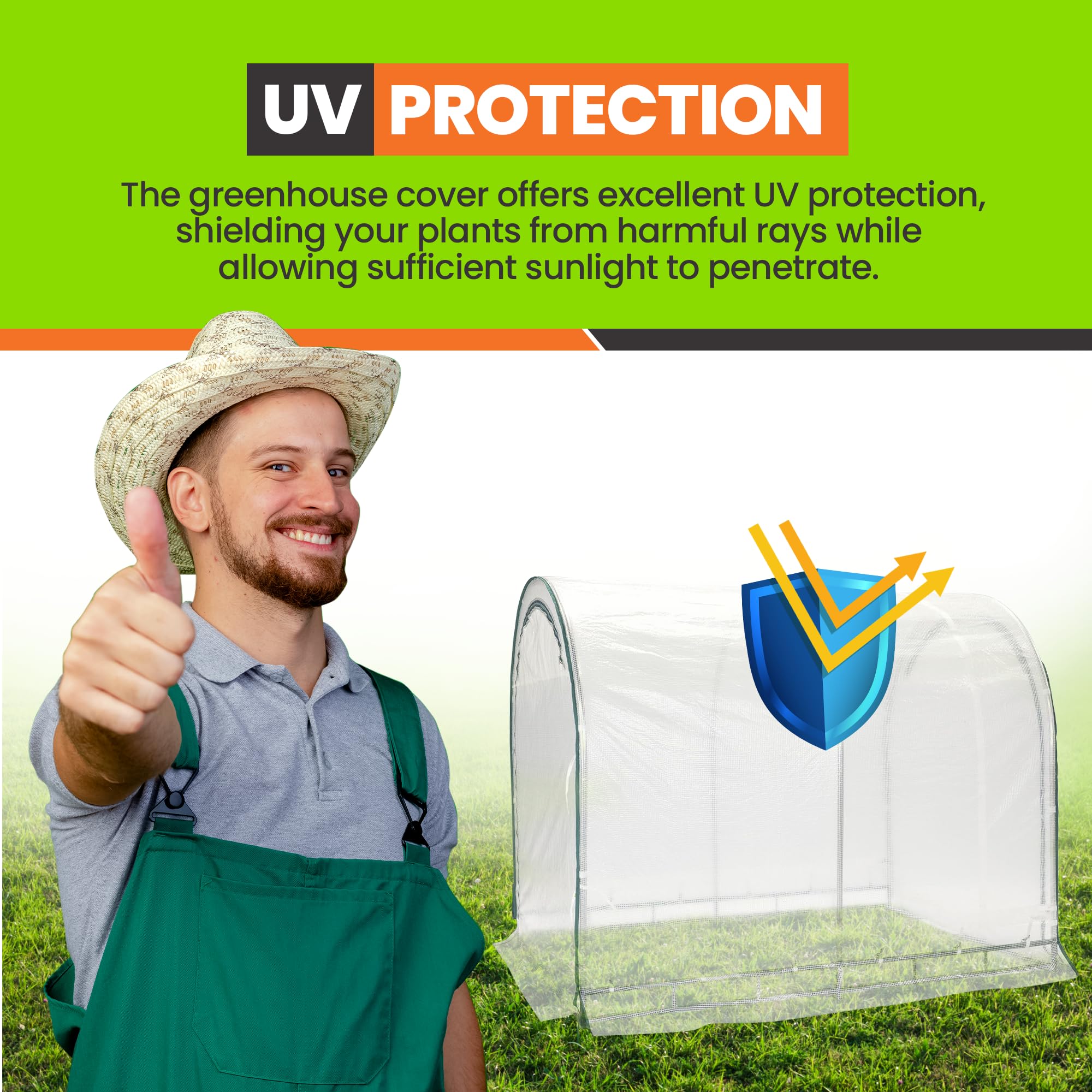 6' X 8' Greenhouse for Plants & Flowers - Indoor/Outdoor Portable Large Plant Cover - Perfect for Gardening Enthusiasts & Beginners - Ideal for Home Gardens, Balconies, and Backyards