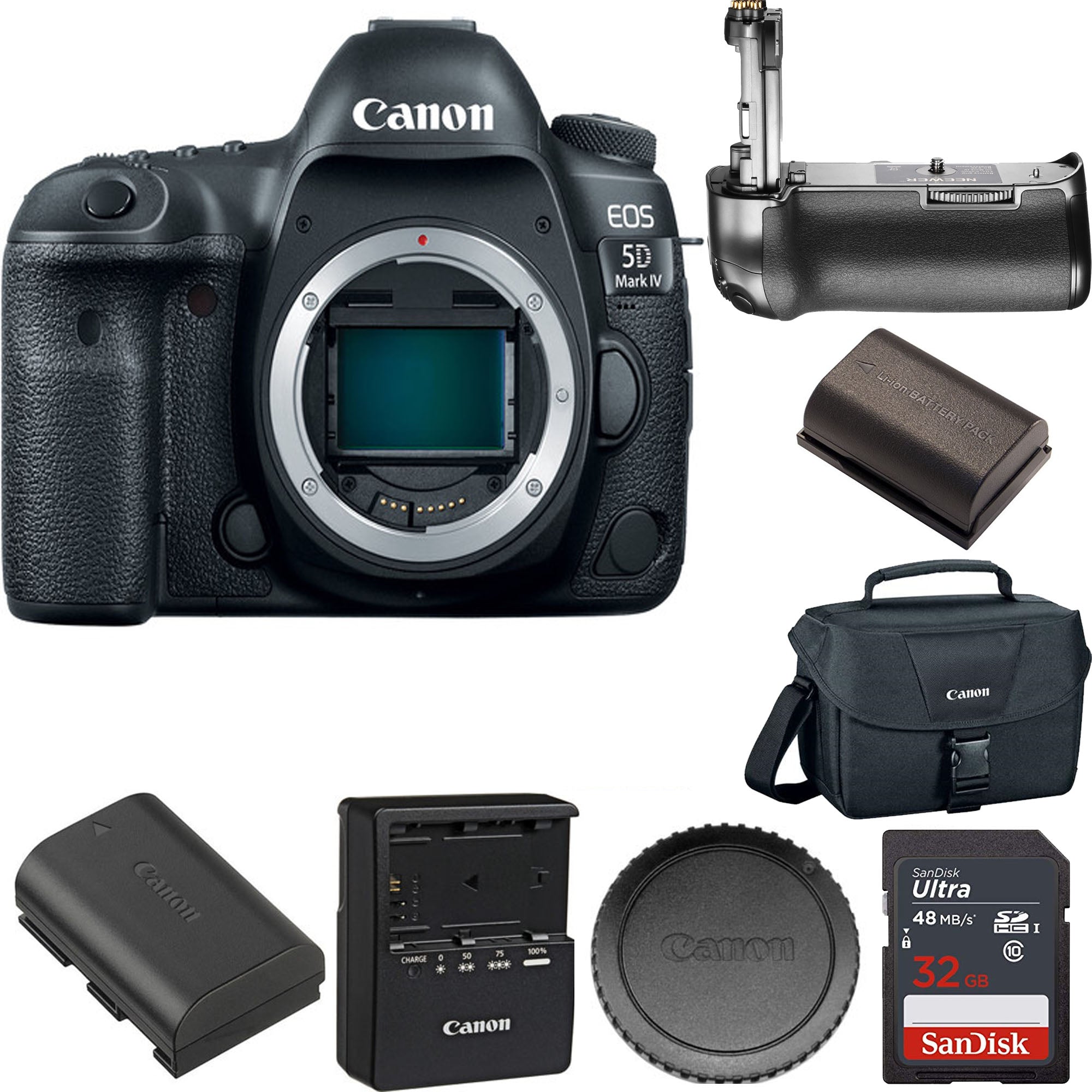 Canon EOS 5D Mark IV DSLR Camera Body Only with Battery Grip & Starter Kit - Professional Photography for Weddings, Portraits & Landscapes - USA Version