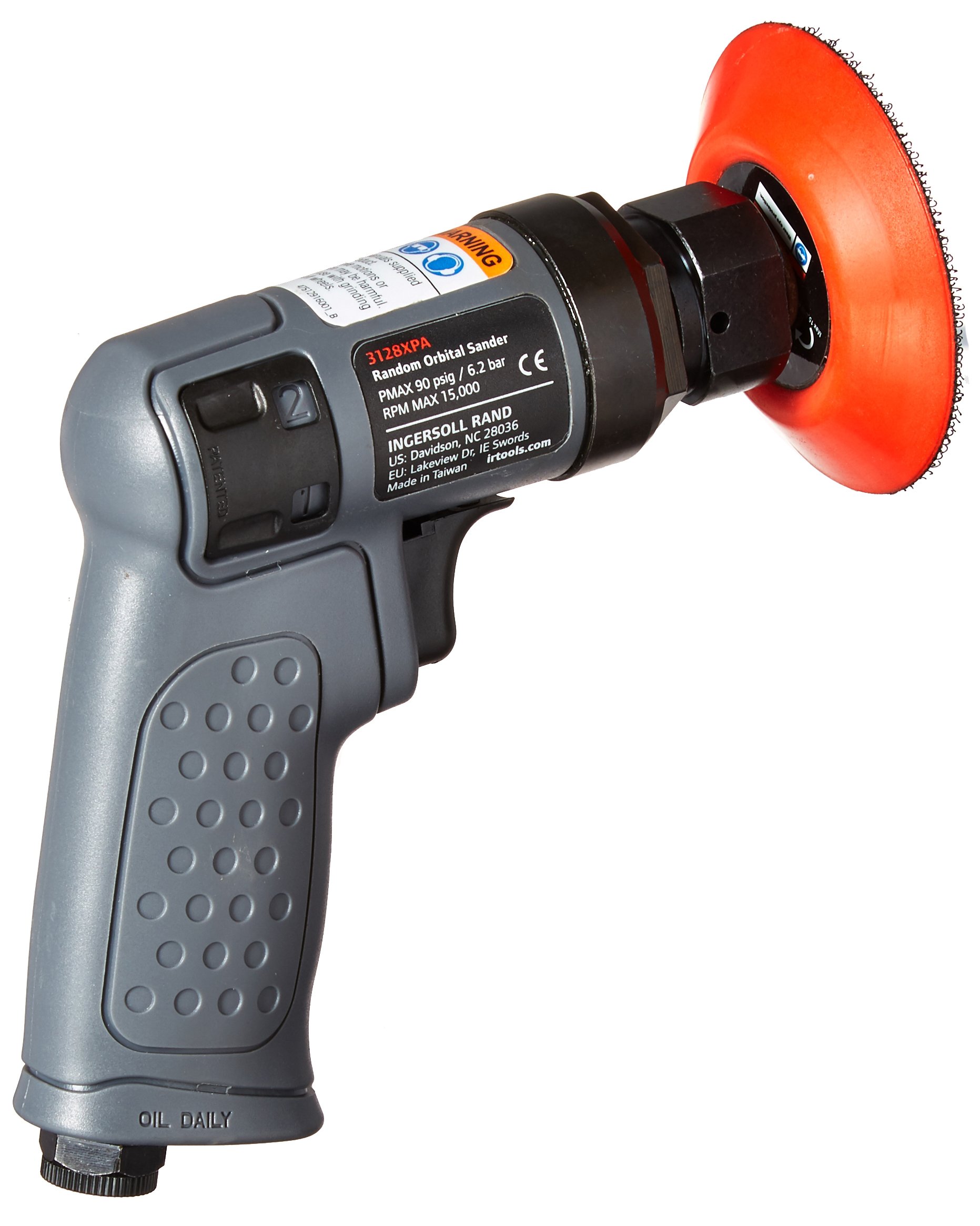 Ingersoll Rand 3128K Mini Random Orbital Sander Kit with 5-Inch Pad - Professional Pneumatic Sander for Woodworking, Auto Body & Metal Polishing - Perfect for DIY Projects & Professional Use