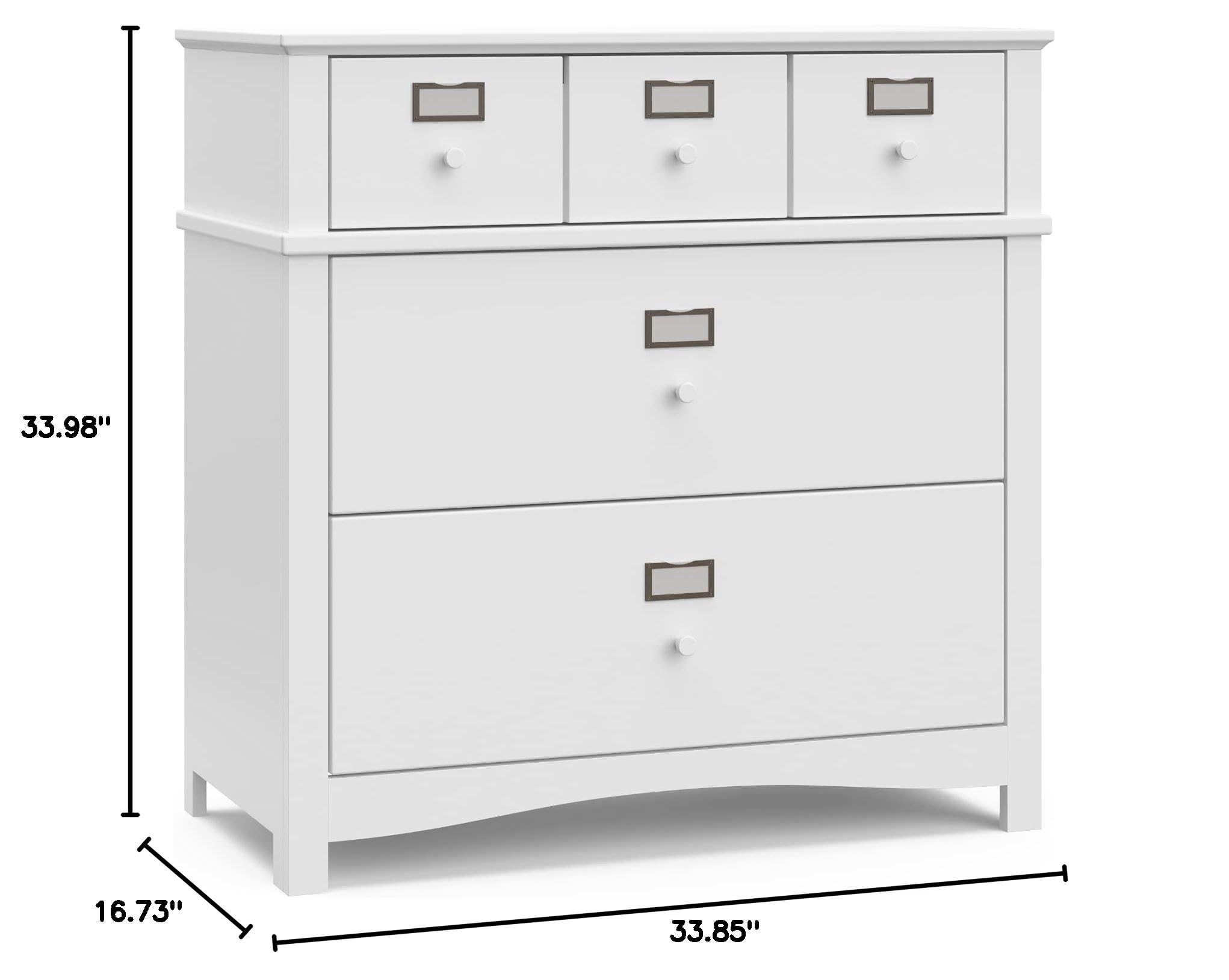 Graco Clara 3-Drawer Nursery Dresser - GREENGUARD Gold Certified, Customizable Kids Dresser with Drawer Organizer | Sturdy Chest of Drawers for Baby Room Organization & Toddler Storage