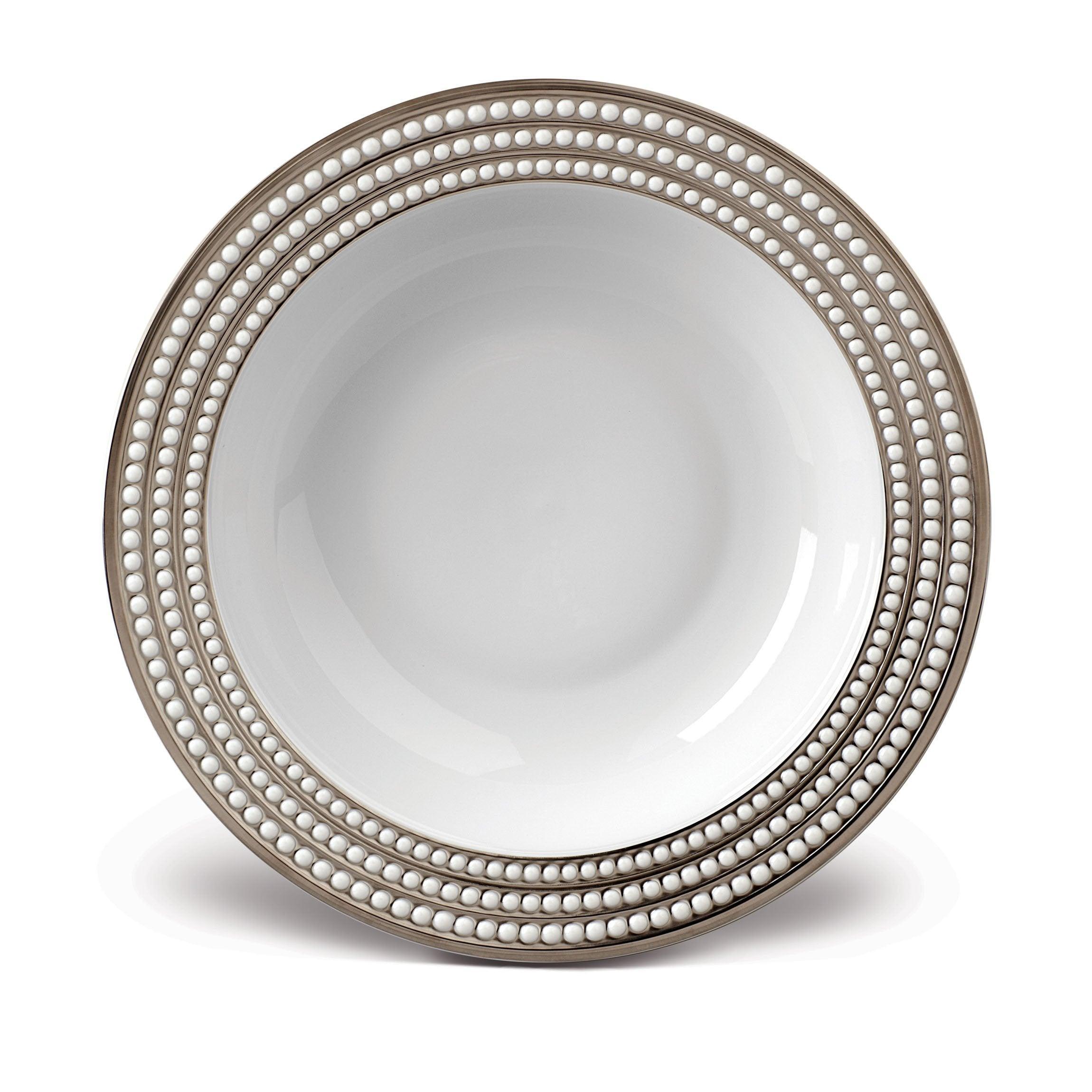 Perlée Rimmed Serving Bowl - Elegant Porcelain Bowl for Salads, Pasta & Desserts - Perfect for Dinner Parties, Entertaining & Home Decor
