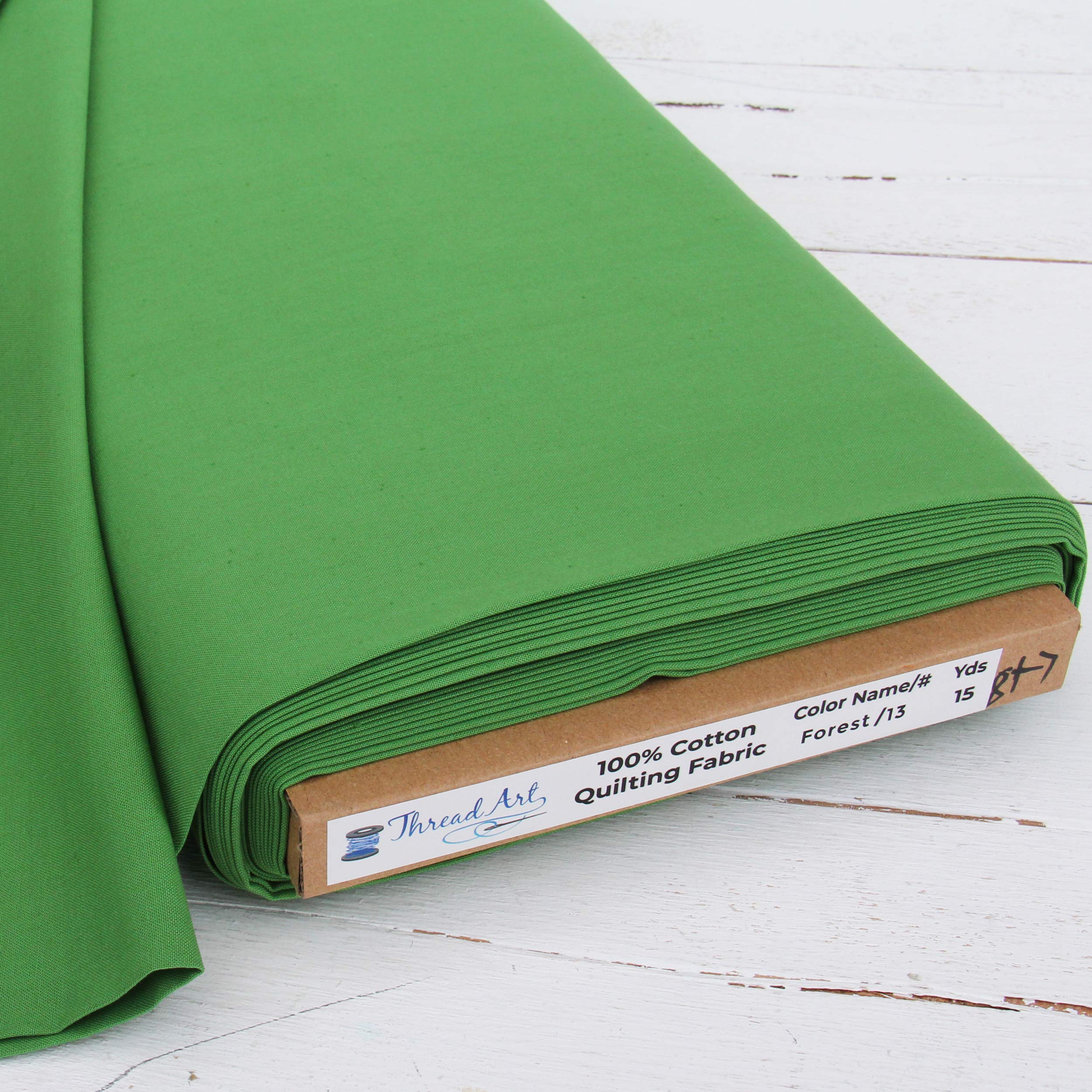 10 Yard Cut ThreadArt Premium Cotton Quilting Fabric - Forest Green - 44
