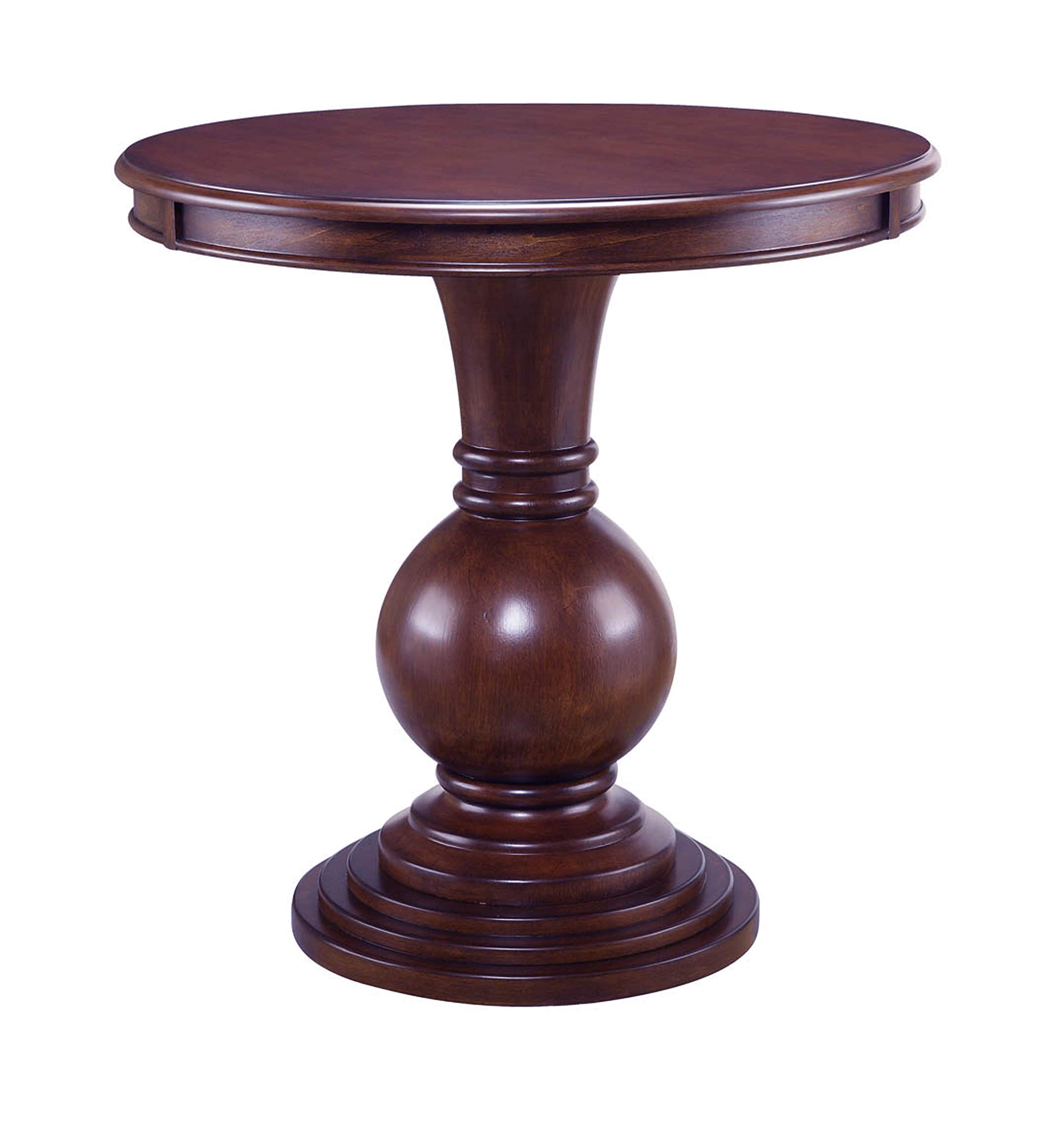 Pearington Cambridge Round Pedestal Accent Side & End Table - Cherry Finish Wooden Living Room Furniture for Home Decor, Bedroom Nightstand or Office Side Table