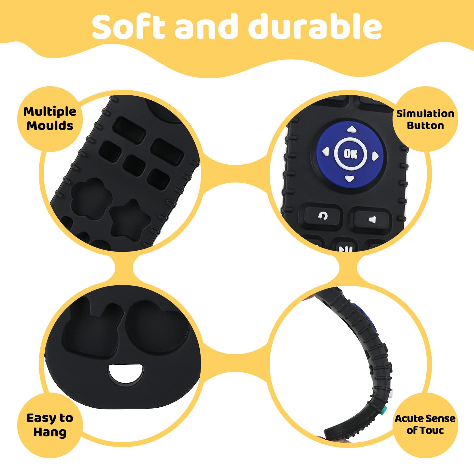 Baby Teething Toys for 0-12 Months - 2 Pack Silicone Remote Control Chew Toys for Infants & Toddlers | BPA-Free, Freezable Teether for Gum Pain Relief | Perfect Newborn Gift for Boys & Girls (Great for Soothing Sore Gums During Playtime & Travel)