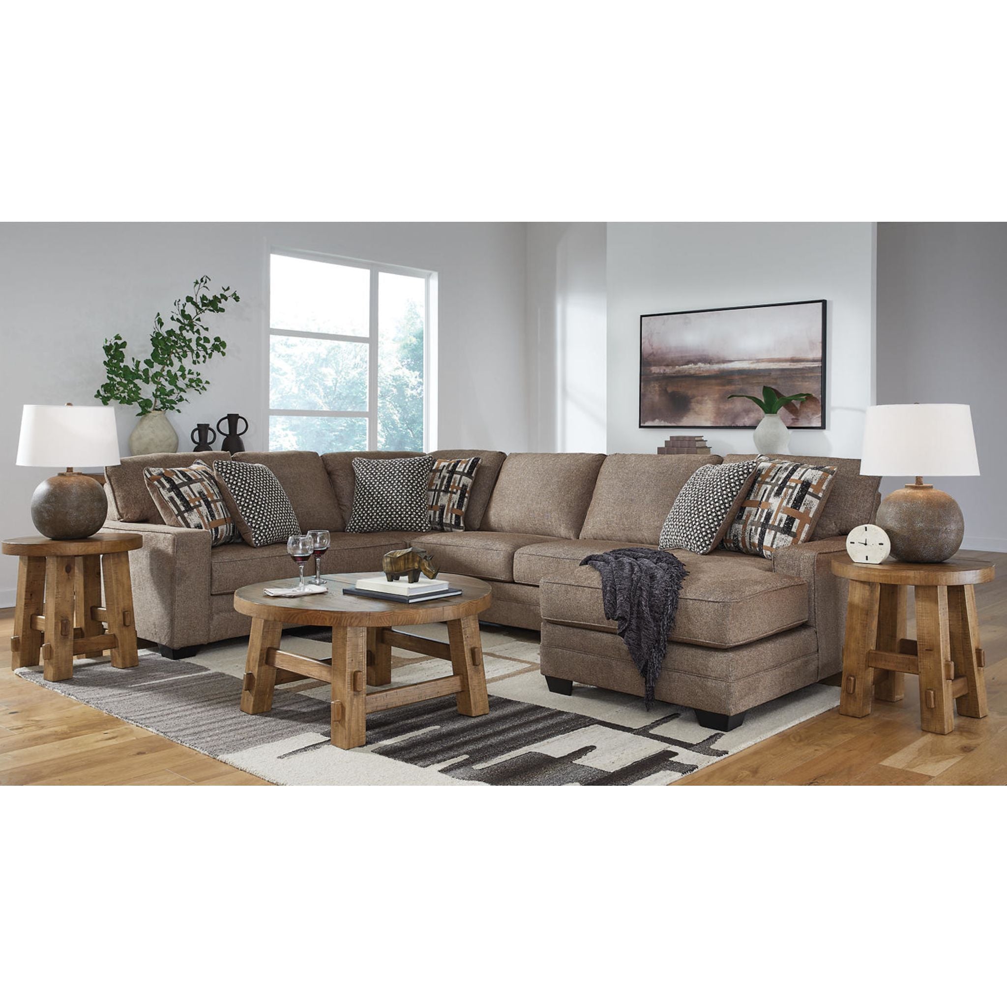 Cannonbrook 3-Piece Sectional Sofa with Chaise Lounge - Modern L-Shaped Couch for Living Room, Family Room & Apartment
