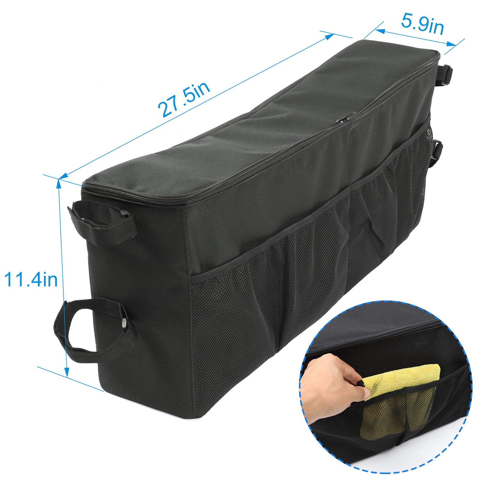JeCar Trunk Organizer Bag - Heavy Duty Storage Accessories for 1997-2006 Jeep Wrangler TJ (Passenger Side) | Perfect for Road Trips, Camping Gear & Car Organization