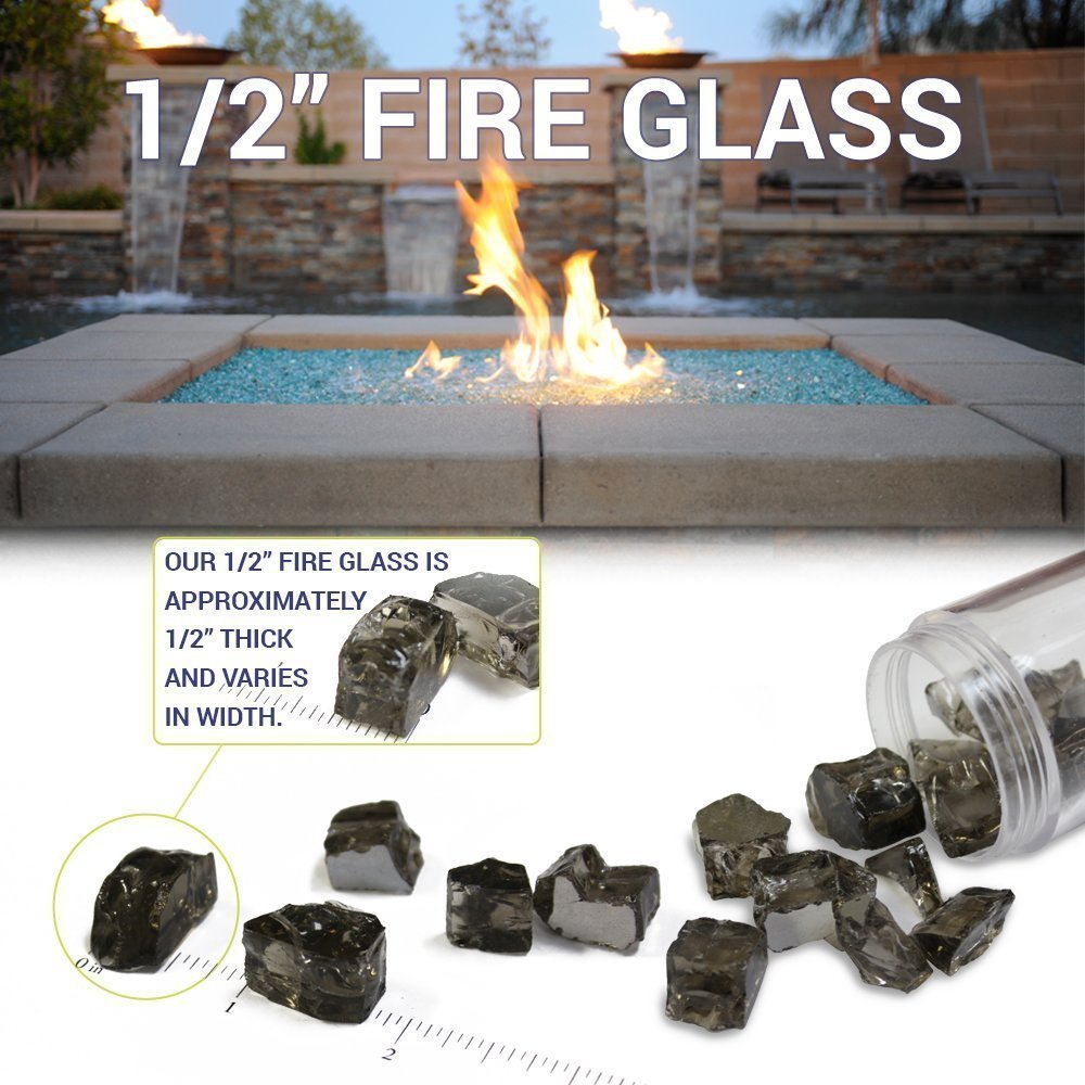 Blazing Fireglass 20-Pound Reflective Fire Glass for Fireplaces & Fire Pits - 1/2-Inch Cobalt Blue Glass Beads - Perfect for Outdoor Patio, Backyard Decor & Modern Fireplace Design