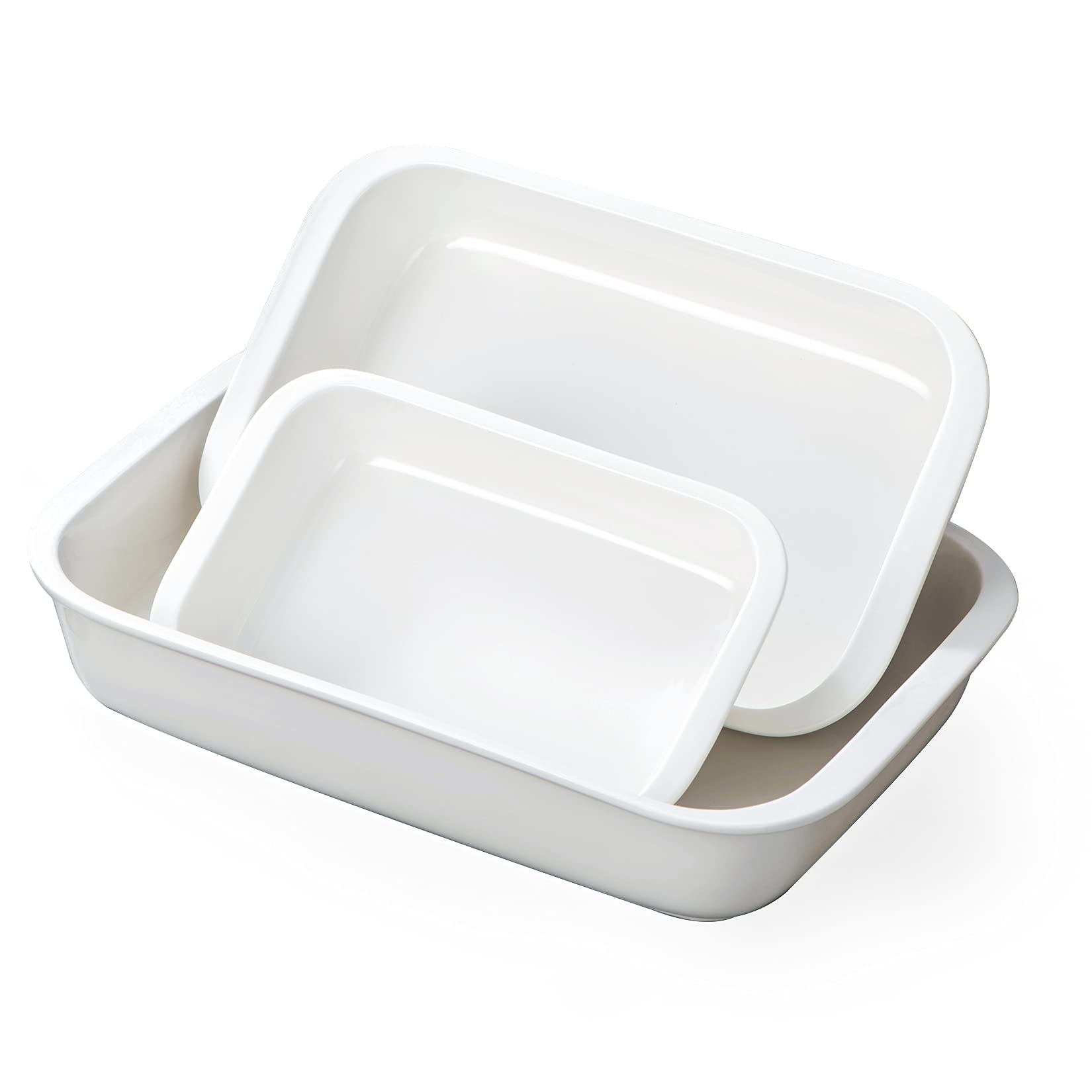 UNICASA 3-Piece Ceramic Baking Dish Set - 9x13 Inch Oven Safe Casserole Dishes, Deep Lasagna Pans for Cooking, Baking Cakes, Roasting & Serving - Perfect for Family Dinners, Holiday Meals & Potlucks - White