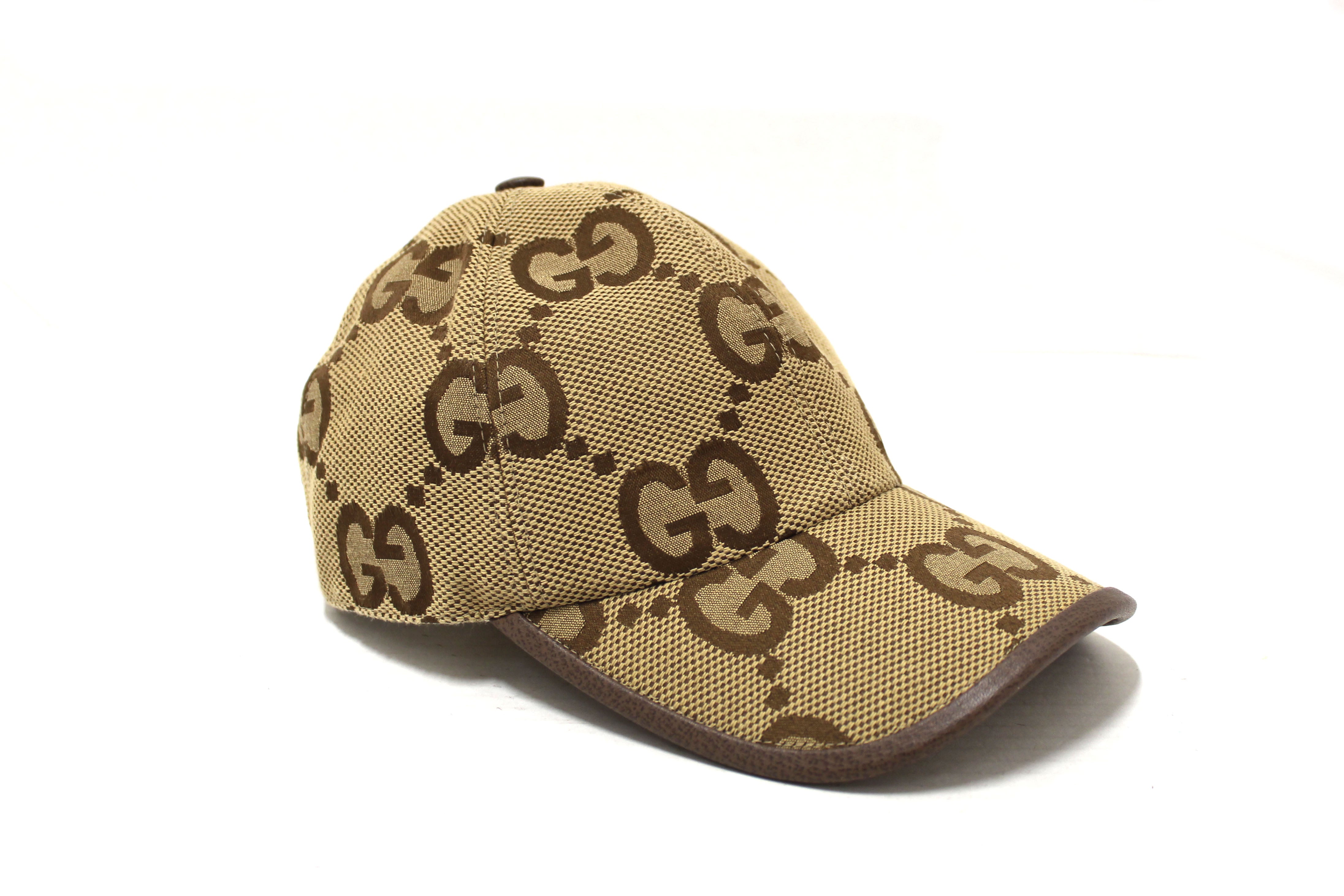 Authentic Gucci GG Monogram Canvas Baseball Cap - Adjustable Size S (One Size Fits Most) | Fashionable Unisex Hat for Women & Men | Perfect for Outdoor Activities, Travel & Streetwear Style
