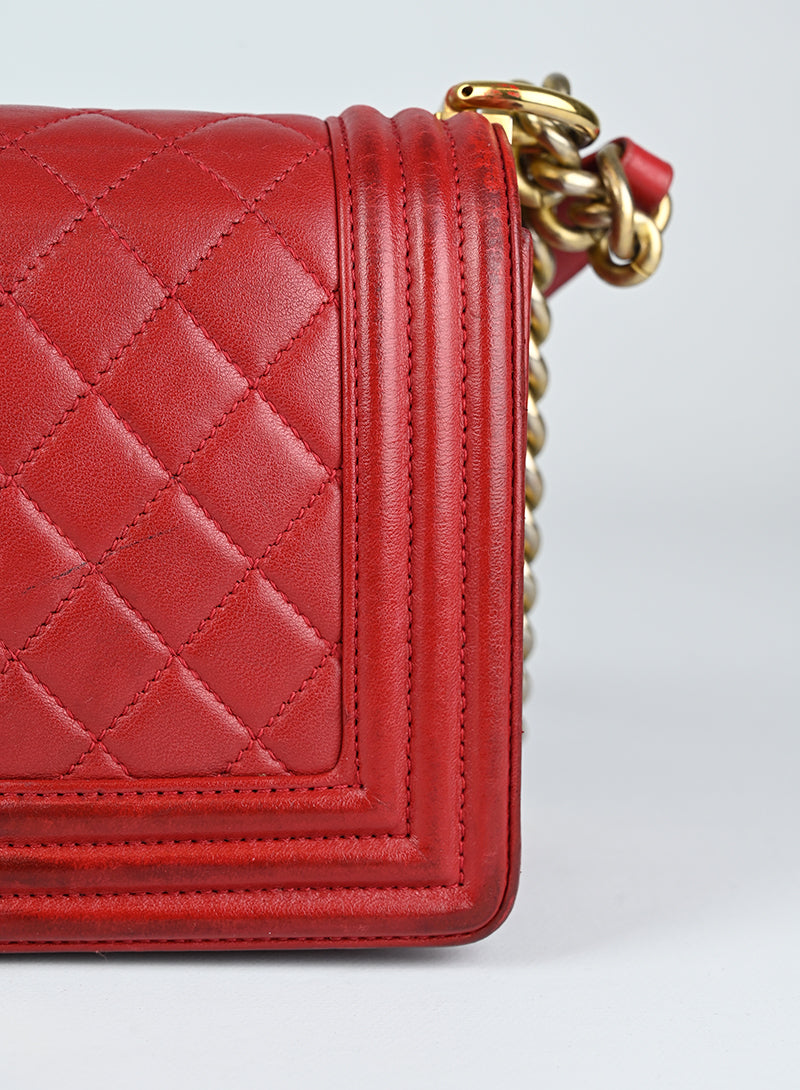 Chanel Boy Bag in Genuine Red Leather - Luxury Handbag for Women, Perfect for Parties, Dates & Special Occasions