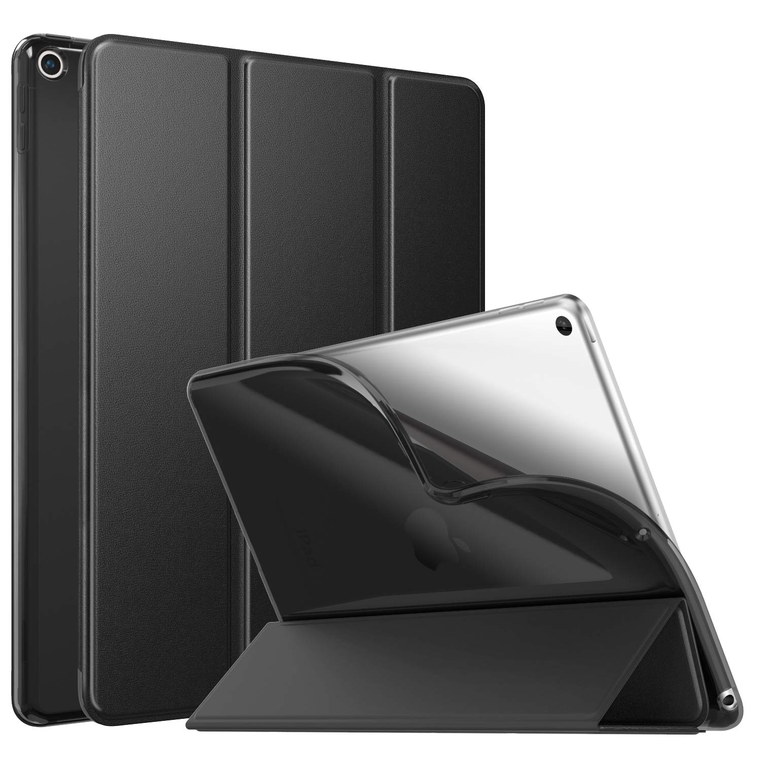 MoKo Slim Smart Shell Stand Folio Case for iPad Air 3 (10.5-inch, 2019 Model) - Translucent Frosted Back Cover with Auto Wake/Sleep | Protective Cover for Work, School & Travel - Black