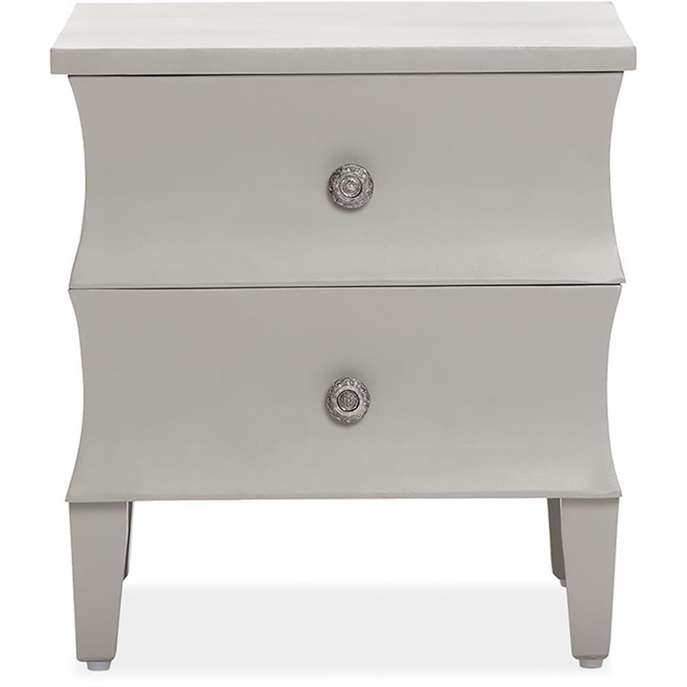 Arlan End Table Nightstand with Drawers - Solid Wood Bedside Table for Living Room or Bedroom - Modern Farmhouse Style Storage Furniture - Grey - Perfect for Small Spaces, Home Decor & Organizing Essentials