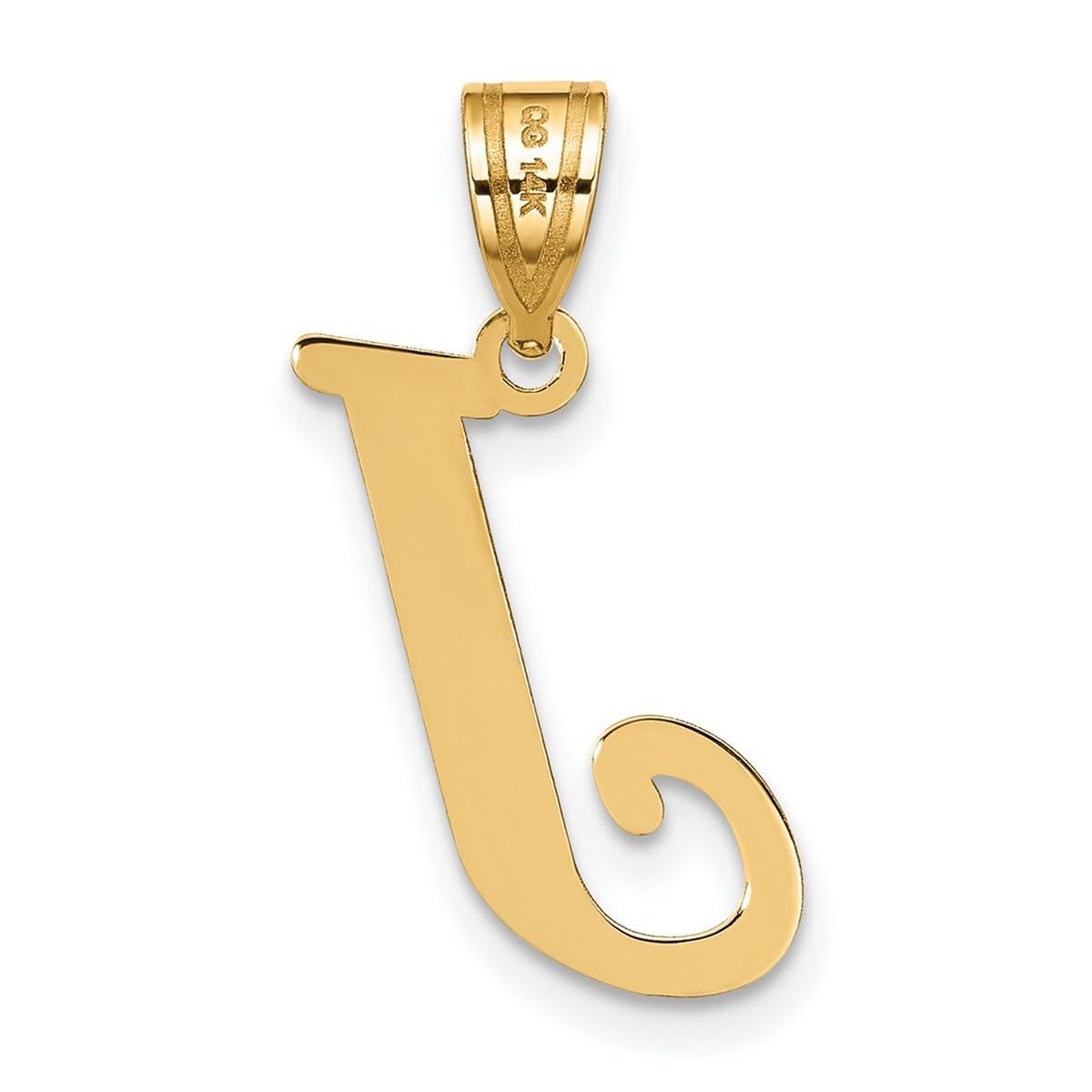 14K Gold Polished Letter J Initial Pendant Necklace for Women - Elegant Personalized Jewelry Gift for Birthday, Anniversary & Valentine's Day