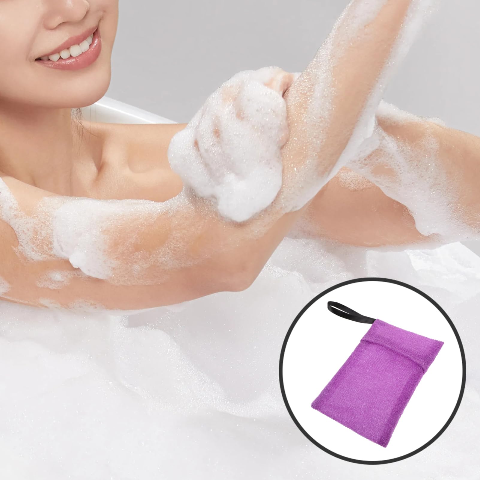 Portable Soft Fleece Soap Holder Bag with Drawstring - Mini Travel Toiletries Organizer for Bar Soap, Bath Accessories & Travel Bottles - Ideal for Camping, Gym & Vacation (Purple, Nylon)