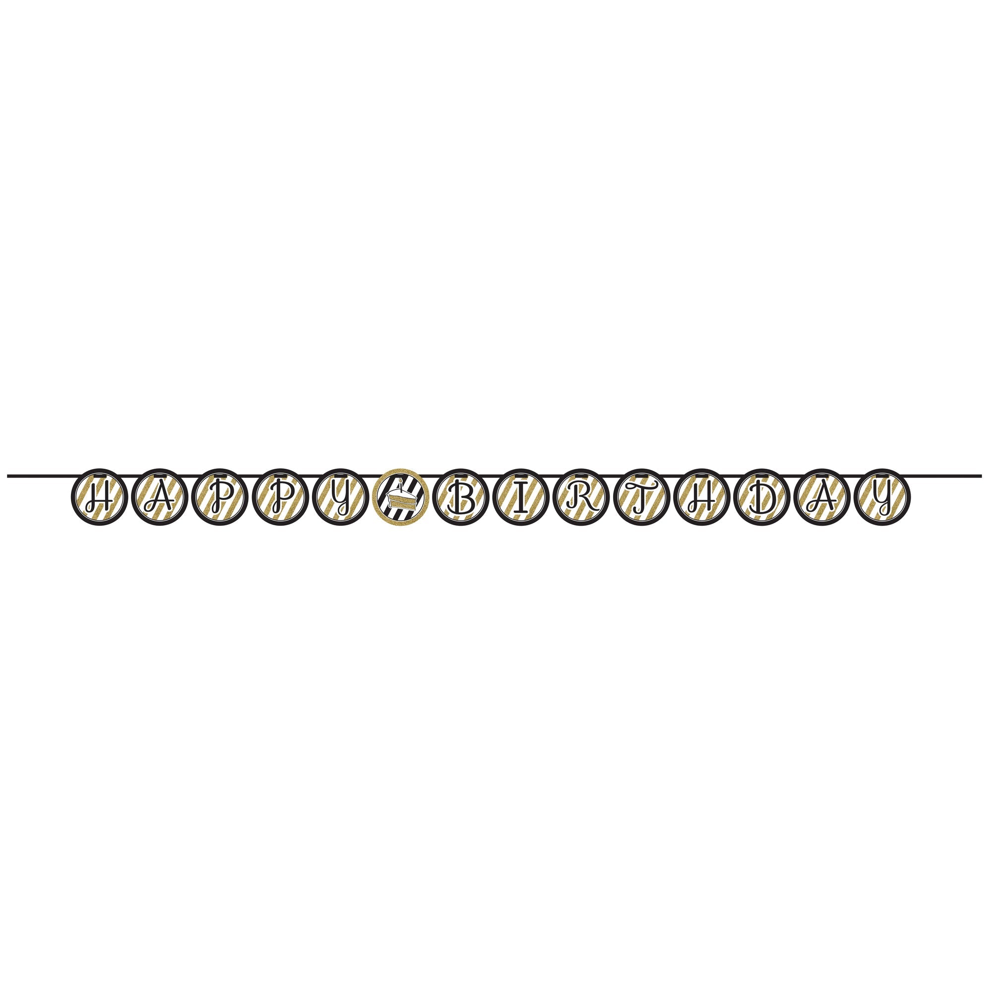 Black and Gold Happy Birthday Banner - 120 Inch Extra Long Party Decoration for Indoor & Outdoor Celebrations, 1 Count