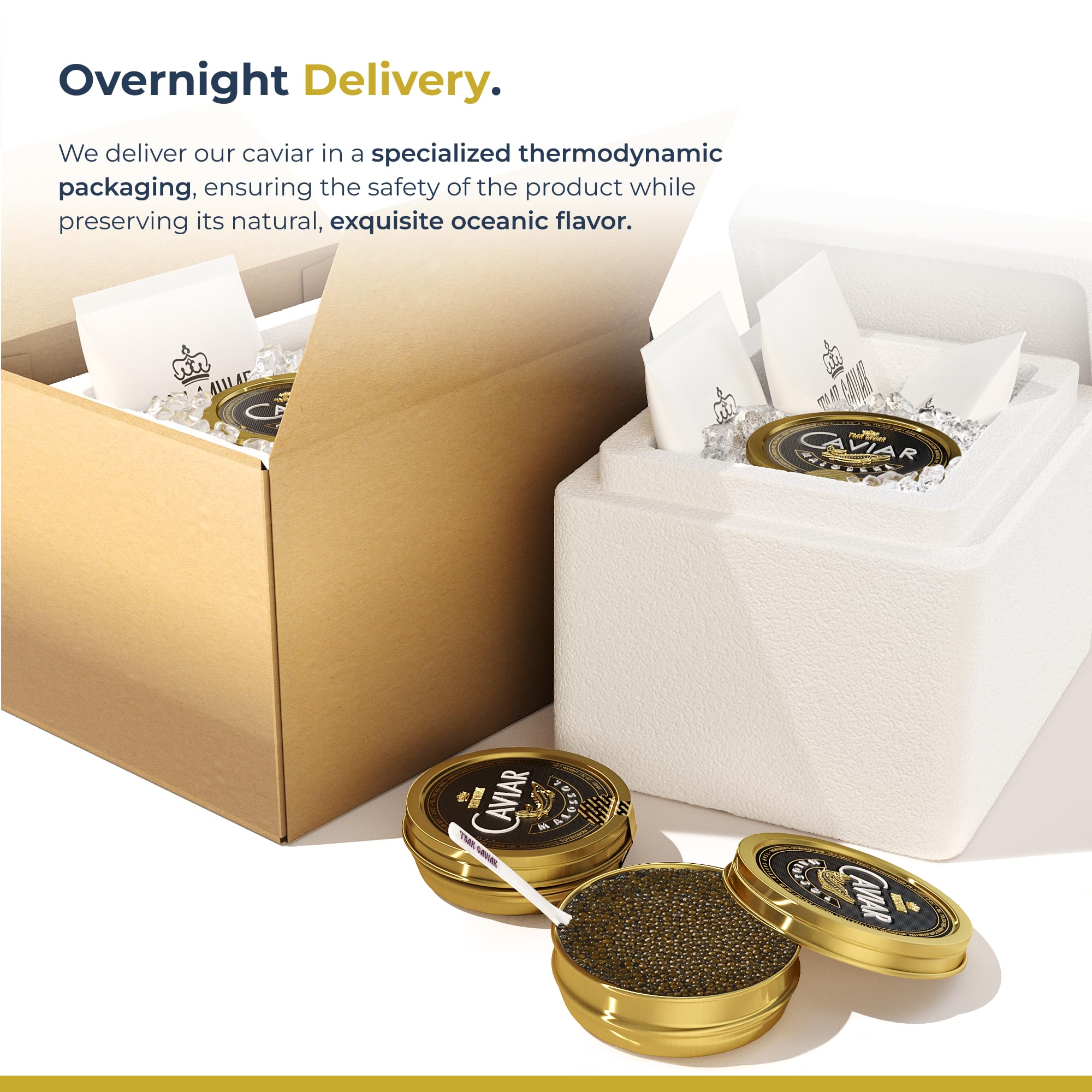 Premium TSAR CAVIAR Imperial Kaluga Fusion Caviar 8.8 oz (250G) - Fresh Black Sturgeon Caviar - Light-Salted Osetra Malossol Fish Roe - Gourmet Food Gift Box with Overnight Delivery - Perfect for Special Occasions, Luxury Gifts & Fine Dining Experiences