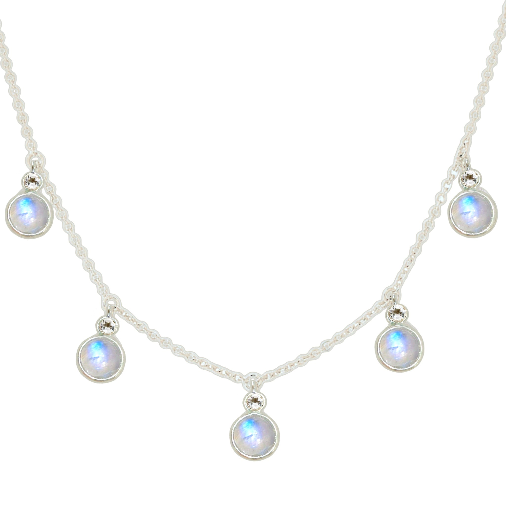 Eternal Topaz and Moonstone Choker Necklace for Women - Elegant Layered Statement Jewelry for Wedding, Party & Evening Wear