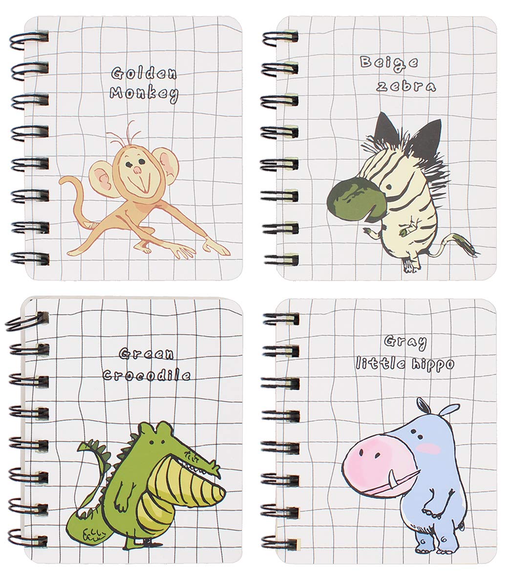 4-Pack Mini Spiral Notebooks for College - Small Wind Style Notepad, Perfect for Note-Taking, Journaling & Gift Giving