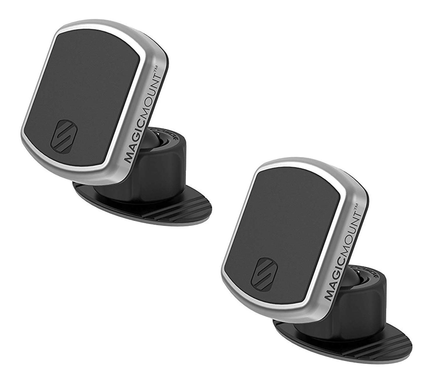 Scosche MPD2PK-UB MagicMount Pro Magnetic Car Phone Holder - Strong Universal Phone Mount for iPhone & Android - 360° Adjustable Car Dashboard & Vent Mount - Secure Magnetic Phone Stand for Driving, Commuting & Road Trips (2-Pack)