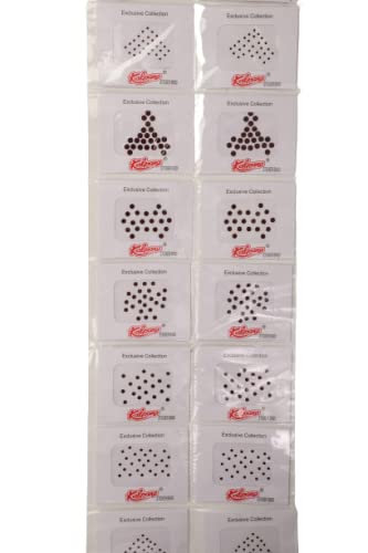 Authentic Kalpana Bindi - Maroon Round Sticker Card Kumkum | 4mm Size | Pack of 12 | Perfect for Indian Weddings, Festivals & Daily Spiritual Wear