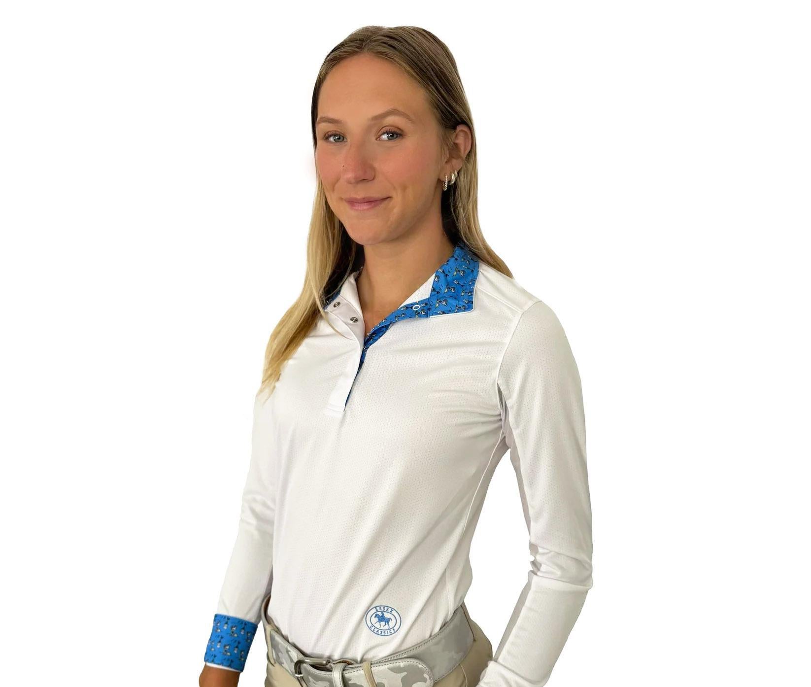 Essex Classics Women's Cock a Doodle Do Talent Yarn Straight Collar Show Shirt - Elegant Blouse for Office, Party & Special Occasions