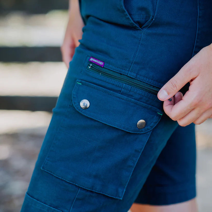 Women's Mid Rise Cargo Shorts - Comfortable Stretch Fabric for Outdoor Hiking, Travel & Casual Wear