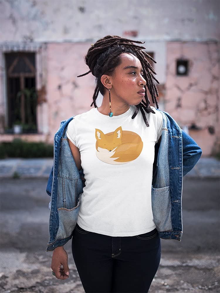 Women's Cute Orange Cartoon Fox Graphic T-Shirt - Soft & Comfortable Sleepwear for Lounge & Casual Wear