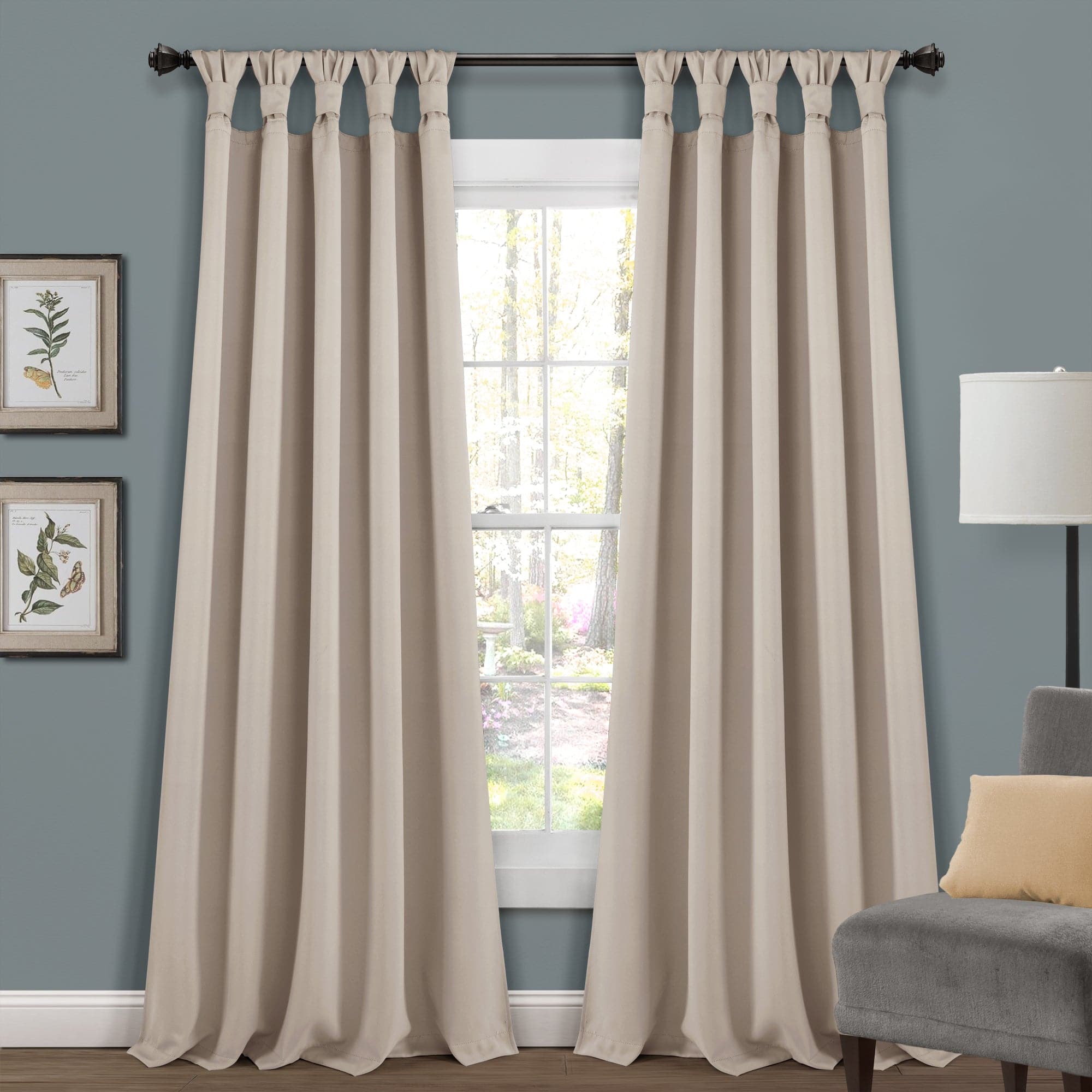 Blackout Curtains Thermal Insulated - Knotted Tab Top Window Drapes for Bedroom & Living Room - Energy Saving, Noise Reducing, Light Blocking for Better Sleep & Privacy