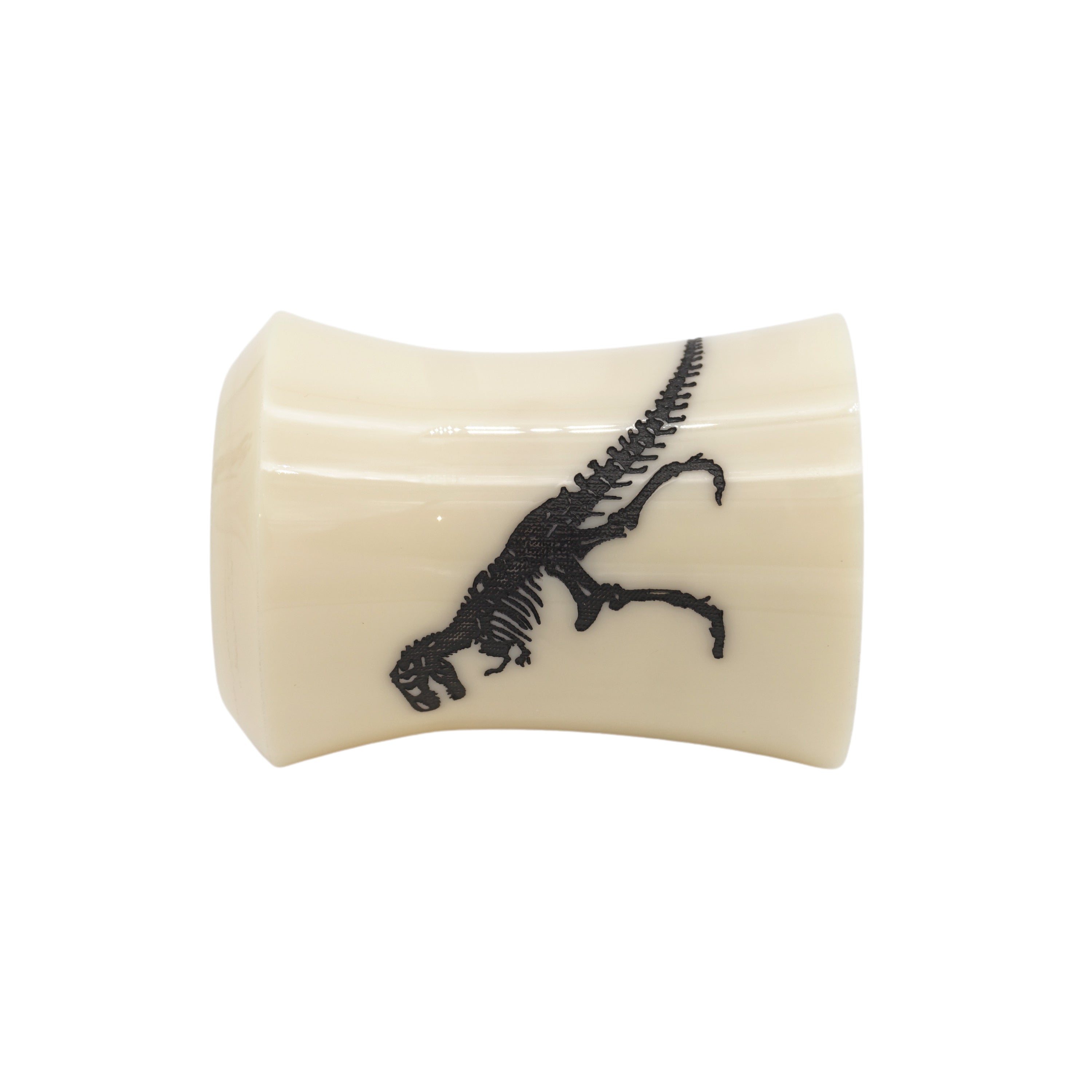 Dinosaur Etched Ivory Handle Shaving Brush - Fits 28mm & 30mm Knots - Perfect for Wet Shaving & Grooming Gifts