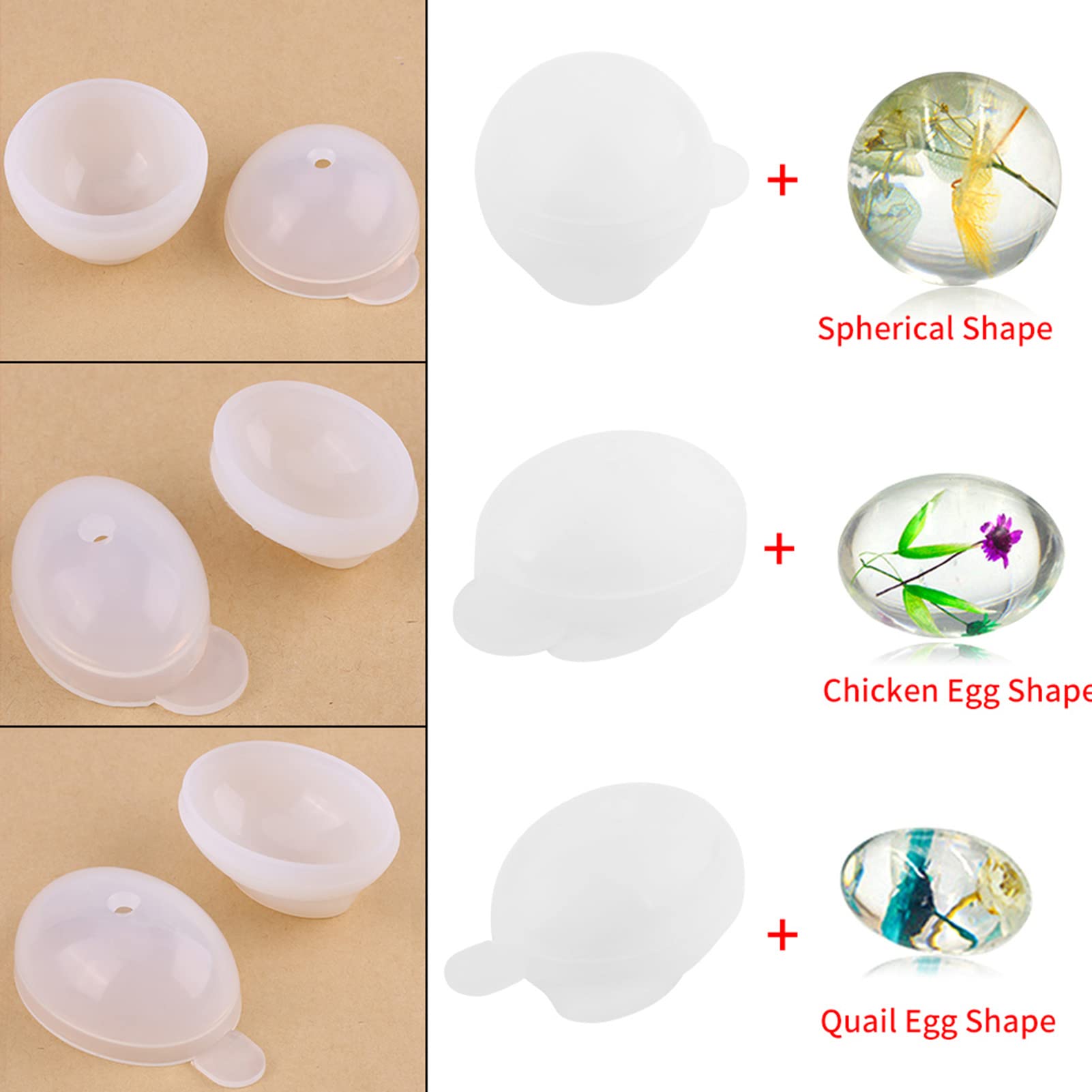 Premium Silicone Egg & Sphere Molds for Resin Jewelry Making - DIY Craft Sphere Ball Molds for Handmade Resin Art, Soap Making & Candle Decor (Set of 6) - Perfect for Home Crafts, Gift Making & DIY Decor Projects