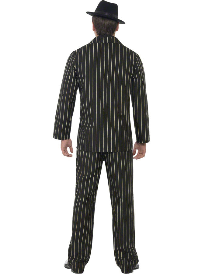 20s Gold Pinstripe Gangster Mens Costume - 1920s Prohibition Era Suit for Gatsby Party, Halloween & Cosplay - Vintage Mobster Outfit for Men