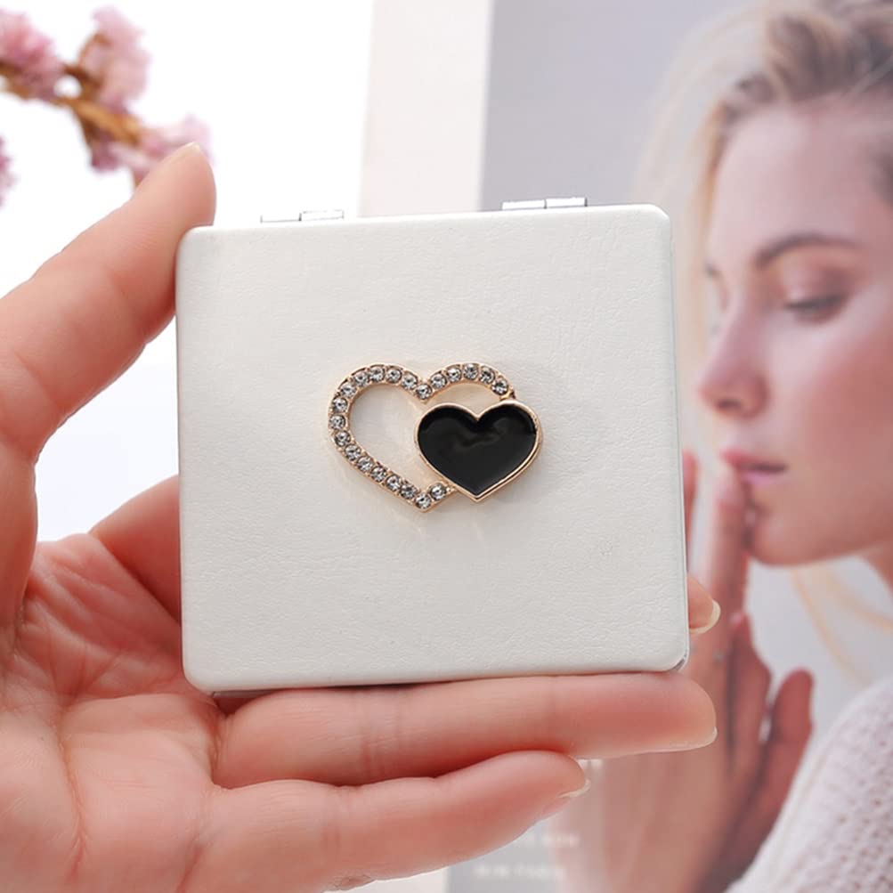 OSALADI Compact Travel Makeup Mirror - Mini Folding PU Leather Cosmetic Mirror with Double-Sided Design, Handheld Pocket Mirror for Women & Girls - Perfect for Travel, Purse & Daily Makeup Touch-Ups