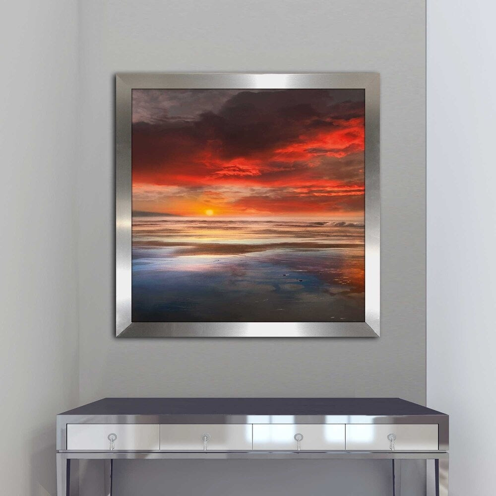 Before The Moon by Mike Calascibetta - Vibrant Red Acrylic Wall Art Print - Perfect for Living Room, Bedroom & Office Decor