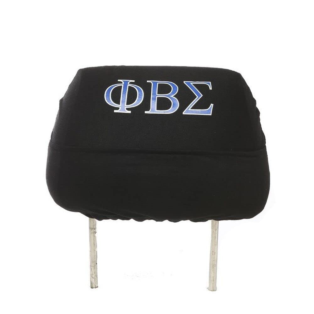 Greekgear Phi Beta Sigma Black Car Seat Headrest Cover - Premium Fit for Cars, SUVs & Trucks - Protect & Customize Your Vehicle Interior