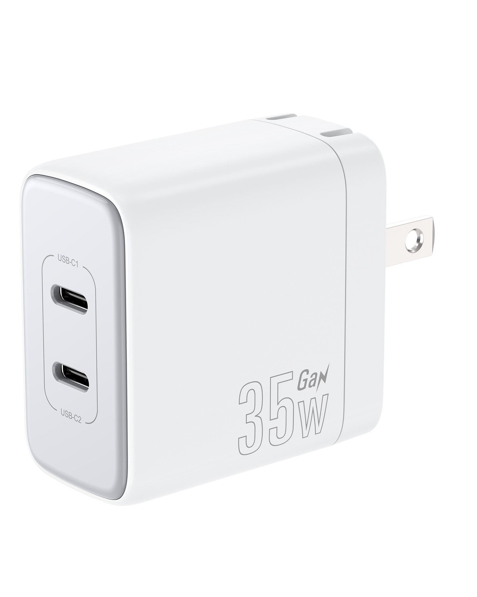 NOVOO RG35C 35W Dual USB-C GaN Fast Charger - Compact & Powerful for iPhone 15, MacBook, iPad, Samsung Galaxy | Perfect for Travel, Home & Office