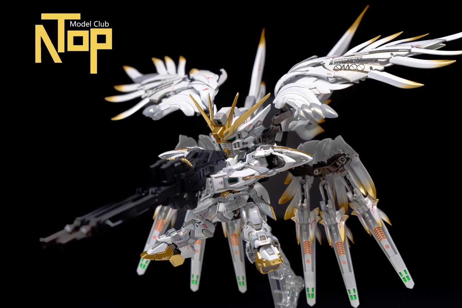 MGSD Wing Gundam Zero Custom Snow White Version Model Kit with Shortened Twin Buster Rifle - Premium Bandai Gundam Action Figure for Collectors & Hobbyists - Perfect for Display, Anime Cosplay and Gundam Battle Dioramas