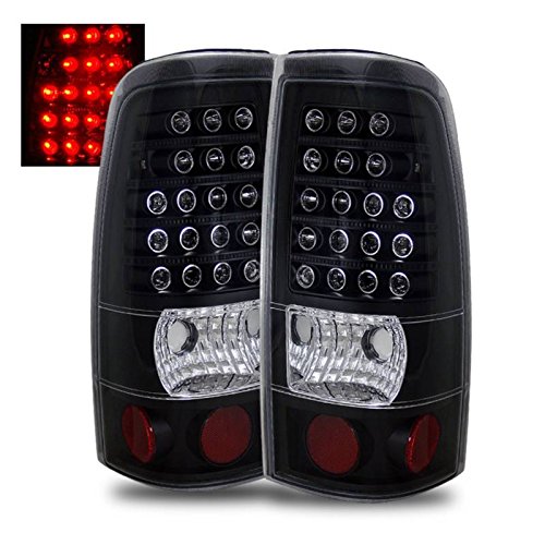 Black LED Tail Lights Assembly for Chevy Silverado & GMC Sierra - Pair (Left Driver & Right Passenger Side) | Durable Replacement Lights for Night Driving & Enhanced Safety