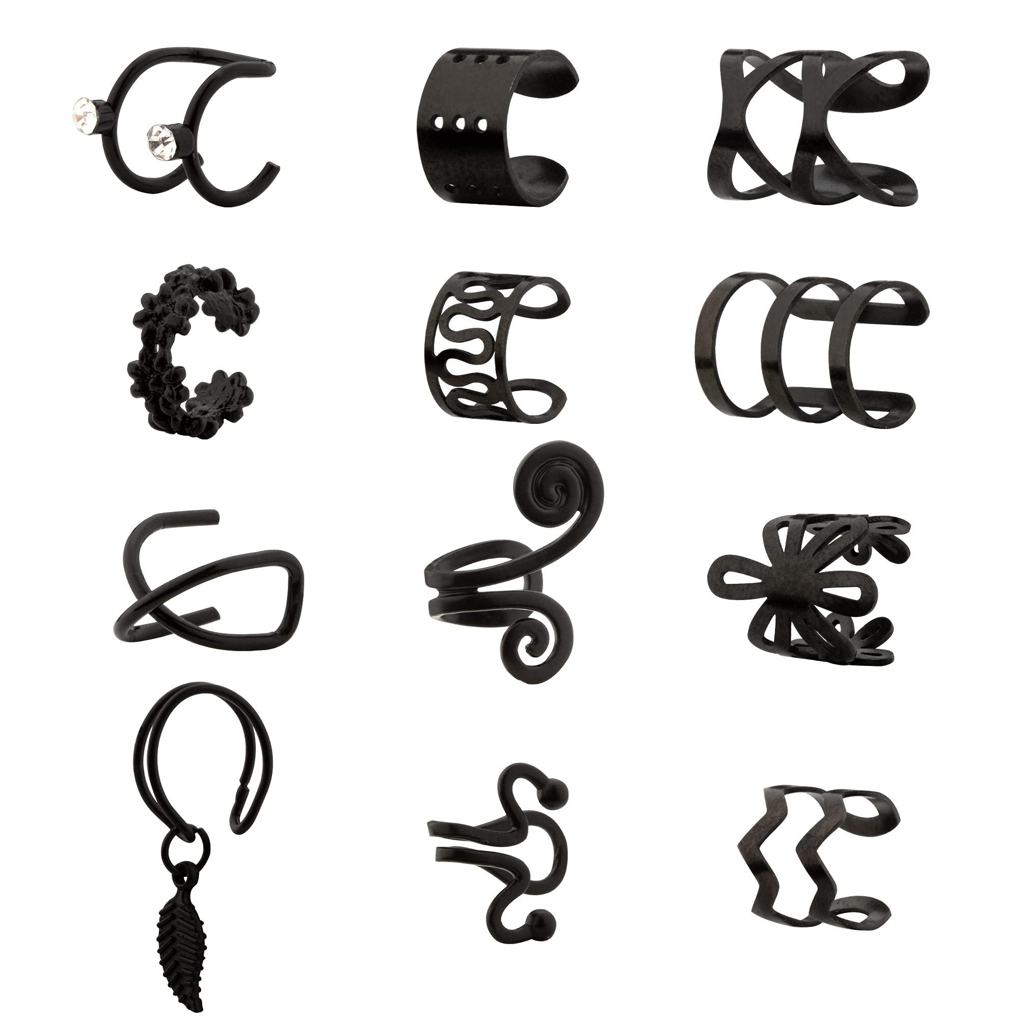 Non-Piercing Helix Clip-On Ear Cuffs - Adjustable Fake Cartilage Earrings for Women & Men | Cecilia Earring Cuff | Perfect for Parties, Weddings & Everyday Wear
